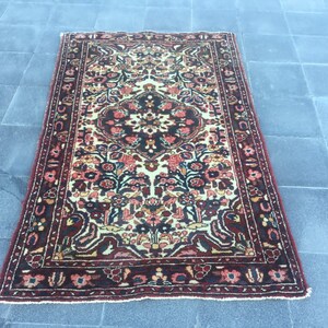 vintage decor rug / turkish area rug / oushak floor rug / wool rug / pink color rug / knotted rug / entryway rug / 3.3 x 5.5 ft / MB 2480