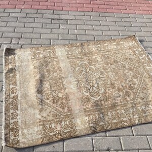 Turkish oriental rug, Vintage rug, Handmade rug, Wool rug, Hallway decor, 3.2 x 4.6 ft, Home decor, Runner rug, Oushak rug, Boho rug, MB1520