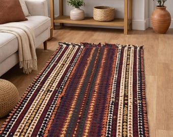 Vintage Turkish Kilim Rug 4.6 x 6.8 ft – Boho Area Rug