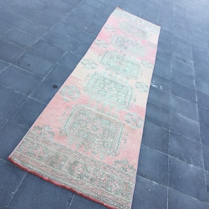 Turkish rug, Hallway rug, Handmade rug, Corridor rug, 2.6 x 11.1 ft Turkish runner rug, Floor rug, Runner rug, Oushak rug, Turkey rug,MB3049