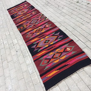 vintage area rug / oushak rug / living room rug / wool rug / turkey rug / anatolian rug/ turkish rug / aztec rug / 2.4 x 11.3 ft. / MB 1533