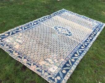Turkish rug, Decorative rug, Large rug, Rustic decor, Vintage rug 5 x 9 ft, Floor rug, Organic wool rug, Oushak area rug, Turkey rug, MB2578