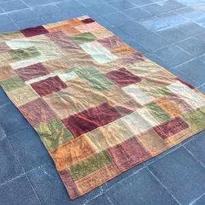 4x6 MuliColored Carpet, Oriental Rug, Kitchen Rug, Wool Rug, Anatolian Rug, Tribal Rug, Home Decor Rug, Turkish Accent Rug, Orange Green Rug