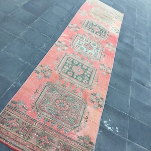 Turkish runner rug, Hallway rug, Corridor rug, Boho decor, 2.7 x 11.1 ft, Home decor rug, Vintage rug, Runner rug, Oushak rug, Turkish rug