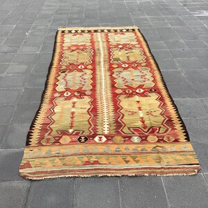 oversized rug / vintage large rug / 4.5 x 10.1  ft. / turkish rug / oushak rug / nomadic rug / turkey rug / wool rug / boho rug / MB 3390
