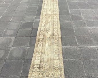 Turkish rug, Corridor rug, Handmade rug, Boho decor, 1.6 x 11.9 ft, Home decor rug, Floor rug, Runner rug, Oushak rug, Turkey rug, MB3395