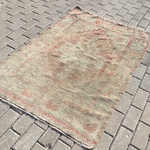 Turkish rug, Oriental rug, Oushak area rug, Boho decor, Carpet 3.2 x 4.8 ft, Home decor rug, Floor rug, Organic wool rug, Small rug, MB1893