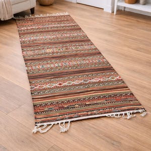 Vintage Turkish Kilim Runner Rug 2.5x7.5 ft Handmade Wool image 1