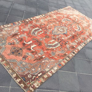 4x9 Pastel Area rug, Handmade rug, Oriental rug, Wool rug, Home Decor rug, Washable Vintage rug, Turkish Area rug, Large Area rug, 4x9 rug