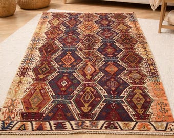 Vintage Turkish Kilim Rug 5.5 x 12.8 ft – Handmade Anatolian Runner Rug