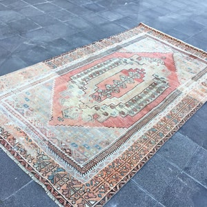 Turkish rug, Boho rug, Handmade rug, Boho decor, 4.4 x 8.1 ft, Home decor rug, Livingroom rug, Bedroom rug, Oushak rug, Turkey rug, MB2403