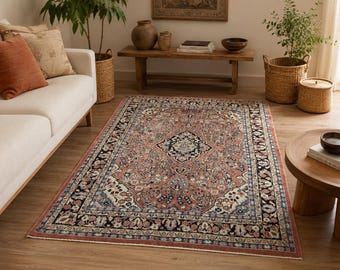 Vintage Turkish Wool Rug 8.4 X 12.1 Ft | Large Oushak Area Rug