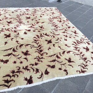 bohemian rug/ oushak rug/ turkish rug/ rustic rug/ vintage rug/ laundry rug/ nomadic rug/ wool rug/ silk / 5.6 x 7.8 ft/ MB 2632