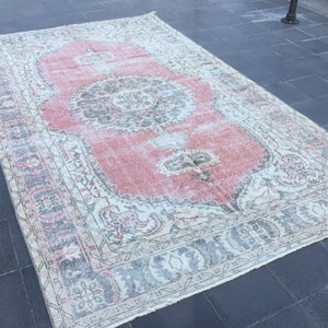 Turkish rug, Vintage rug, Handmade rug, Boho decor, 6.2 x 10 ft, Home decor rug, Floor rug, Runner rug, Oushak rug, Turkey rug, MB 3220