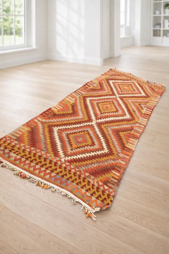 Kelim Teppich 90 x 200 cm aus der Türkei - Anatolischer Kelim Teppich aus Marokko