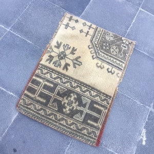 Small rug, Turkish vintage rug, Doormat rug, Boho rug, Handmade rug, 1.4 x 2.1 ft, Wool rug, Bohemian rug, Home decor, Bathmat rug, MB3035