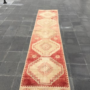 Turkish rug, Turkish runner rug, Handknotted rug, 2.4 x 11.4 ft Boho decor, Oushak rug, Tribal rug, Runner rug, Carpet, Turkey rug, MB3243