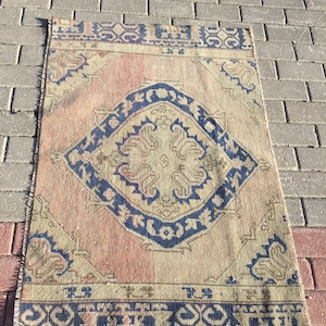 Turkish rug, Aztec area rug, Handmade rug, Hallway rug, 2.6 x 3.8 ft, Corridor rug, Floor rug, Runner rug, Oushak rug, Turkey rug, MB1697