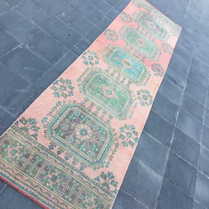 Turkish rug, Runner rug, Ethnic bohemian rug, Boho decor 2.6 x 10.8 ft, Home area rug, Floor rug, Runner rug, Oushak rug, Turkey rug, MB3055