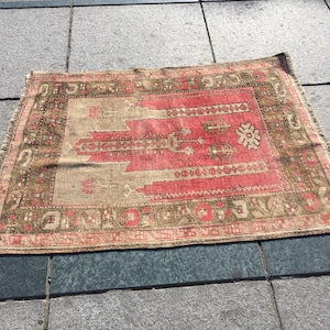 Turkish rug, Aztec rug, Handmade rug, Boho decor, 2.6 x 3.6 ft, Home decor rug, Floor rug, Organic wool rug, Oushak rug, Turkey rug, MB703
