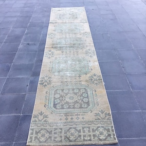 Turkish rug, Rustic decor rug, Handmade rug, Boho decor, 2.6 x 11.7 ft, Home decor rug, Floor rug, Runner rug, Oushak rug, Turkey rug,MB3048