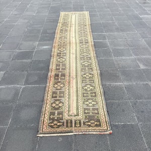Handmade Patchwork Wool Runner Rug: Vintage Traditional Style (2x12)