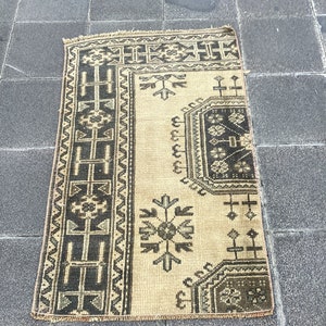 Handmade rug, Kitchen rug, Small rug, Turkish rug, Vintage rug, Oushak rug, Aztec rug, 2.1x3.4 feet Doormat rug, Boho rug, Decor rug, MB3521