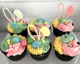 Easter cupcake toppers, Bunny party, Some bunny is one, Easter decoration, Bunny ears, Cupcake charms, Rabbit party, Rabbit cupcake toppers,