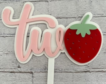 Twotti Fruitti cake topper, Tutti Fruitti theme, Two-tti fruitti, Fruit cake topper, Fruit party, Fruit birthday, Strawberry cake topper