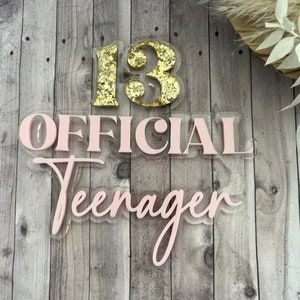 13 Official teenager, 13th cake topper, 13th birthday decorations, 13 cake topper, 13th birthday party, Thirteen cake topper, Teenager cake