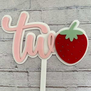 Twotti Fruitti cake topper, Tutti Fruitti theme, Two-tti fruitti, Fruit cake topper, Fruit party, Fruit birthday, Strawberry cake topper