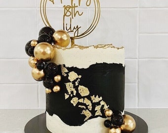 Custom Acrylic Wreath Cake Topper: Any Name & Age