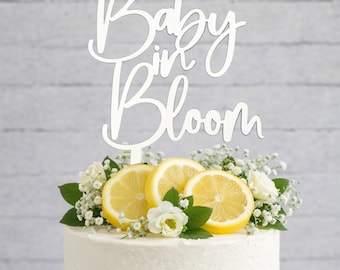 Baby in Bloom Cake Topper: Acrylic Baby Shower Decoration