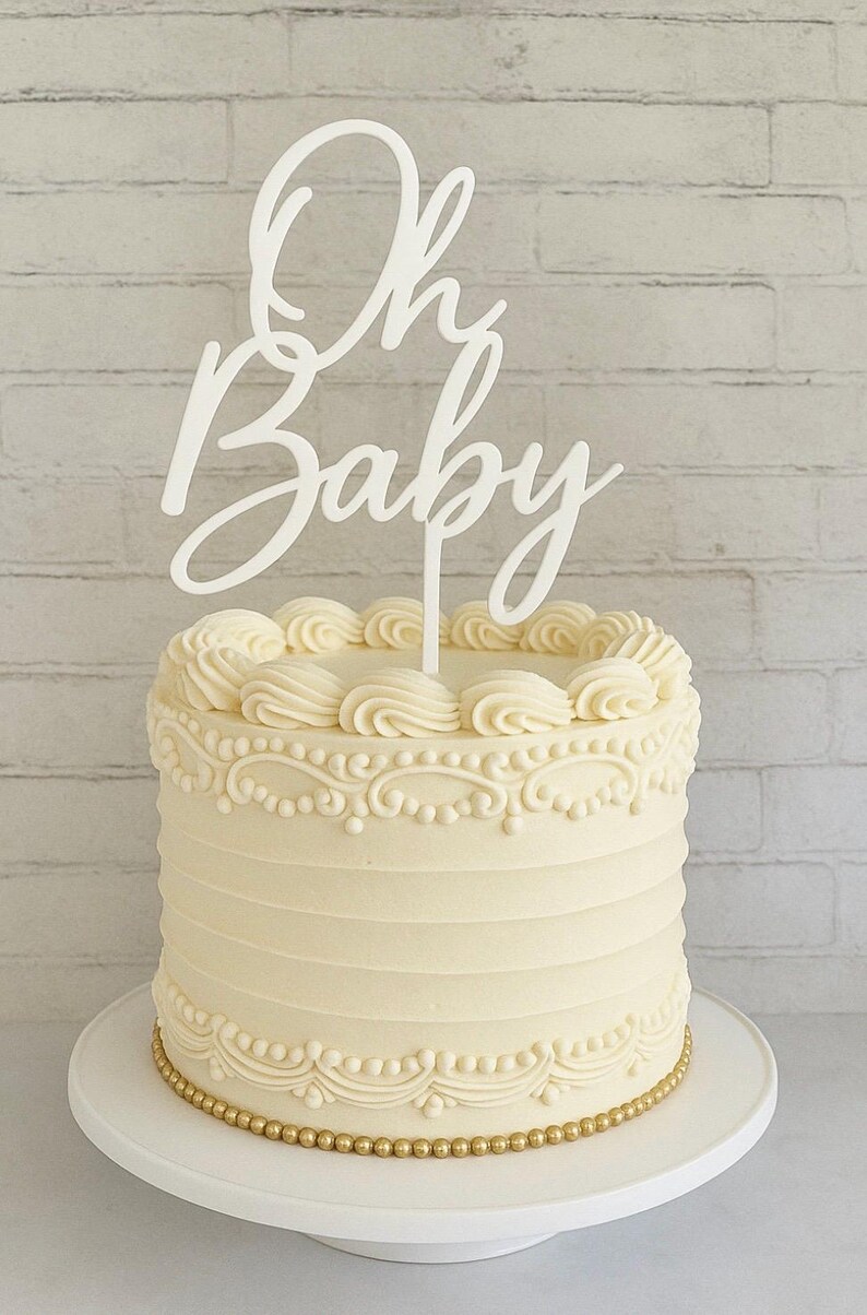 Oh Baby cake topper, Baby shower decorations, Baby shower boy, Baby shower girl, New baby topper image 1