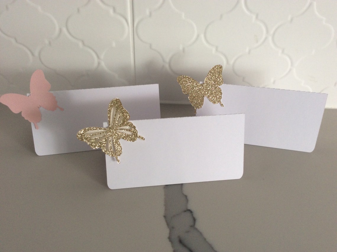 Butterfly food tents Butterfly place cards Butterfly party Etsy