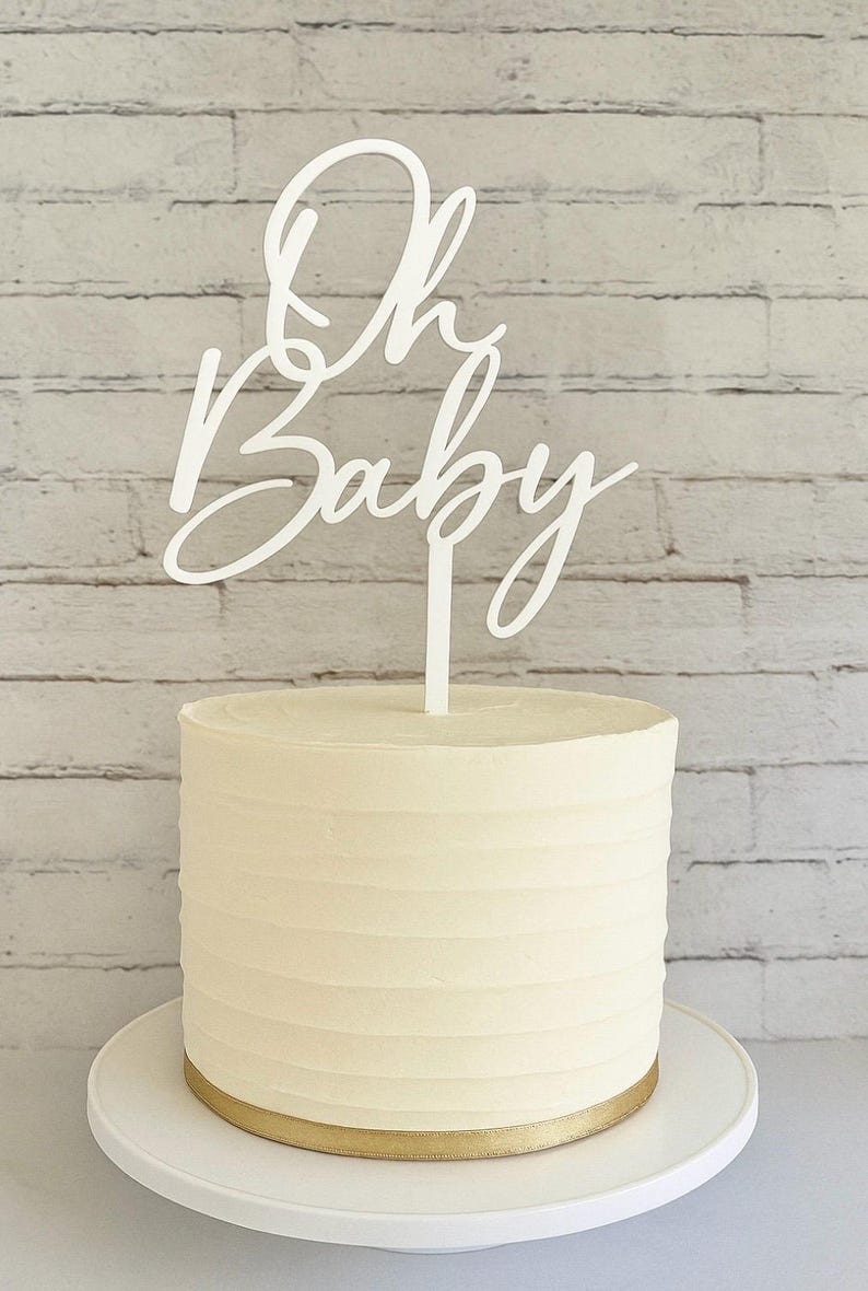 Oh Baby cake topper, Baby shower decorations, Baby shower boy, Baby shower girl, New baby topper image 2