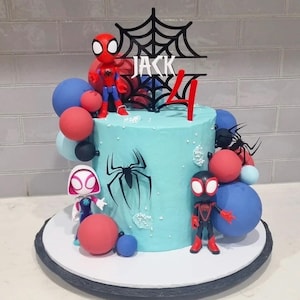 Spider web cake topper, Spider party decor, Boys 5th cake topper, Superhero cake topper, Boys cake topper, Boys 3rd birthday, Spider Man