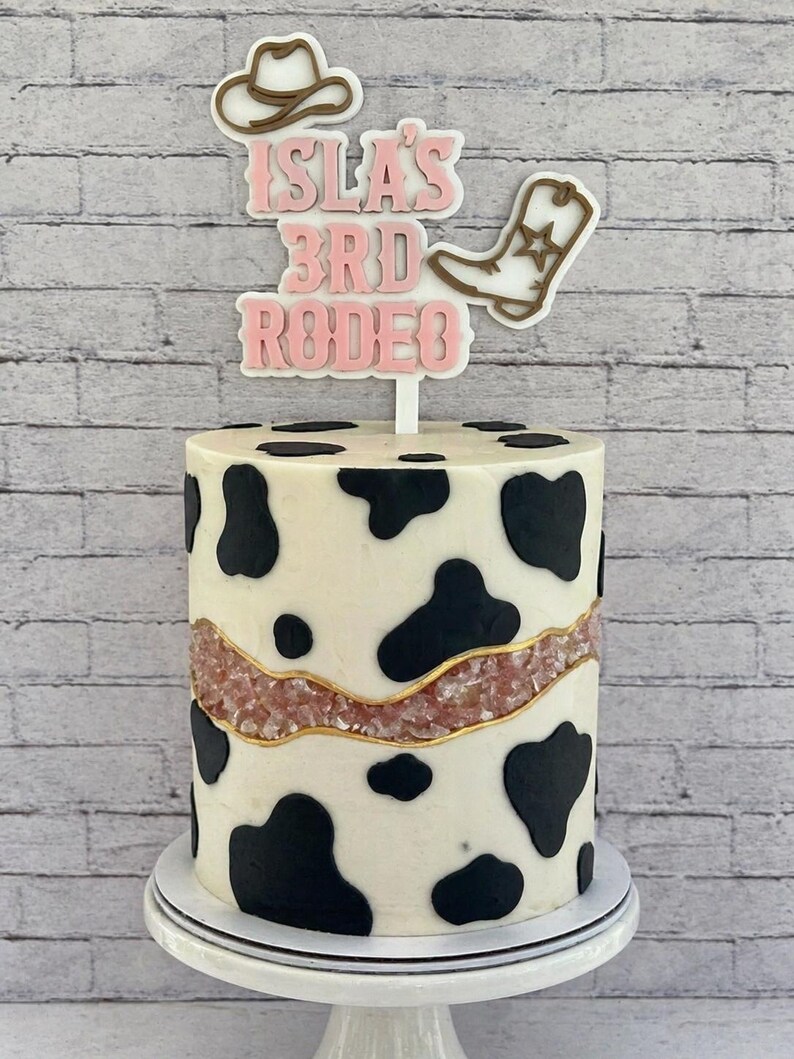 Personalised Cowgirl Cake Topper, Any Name and Age, Rodeo Birthday Cake ...