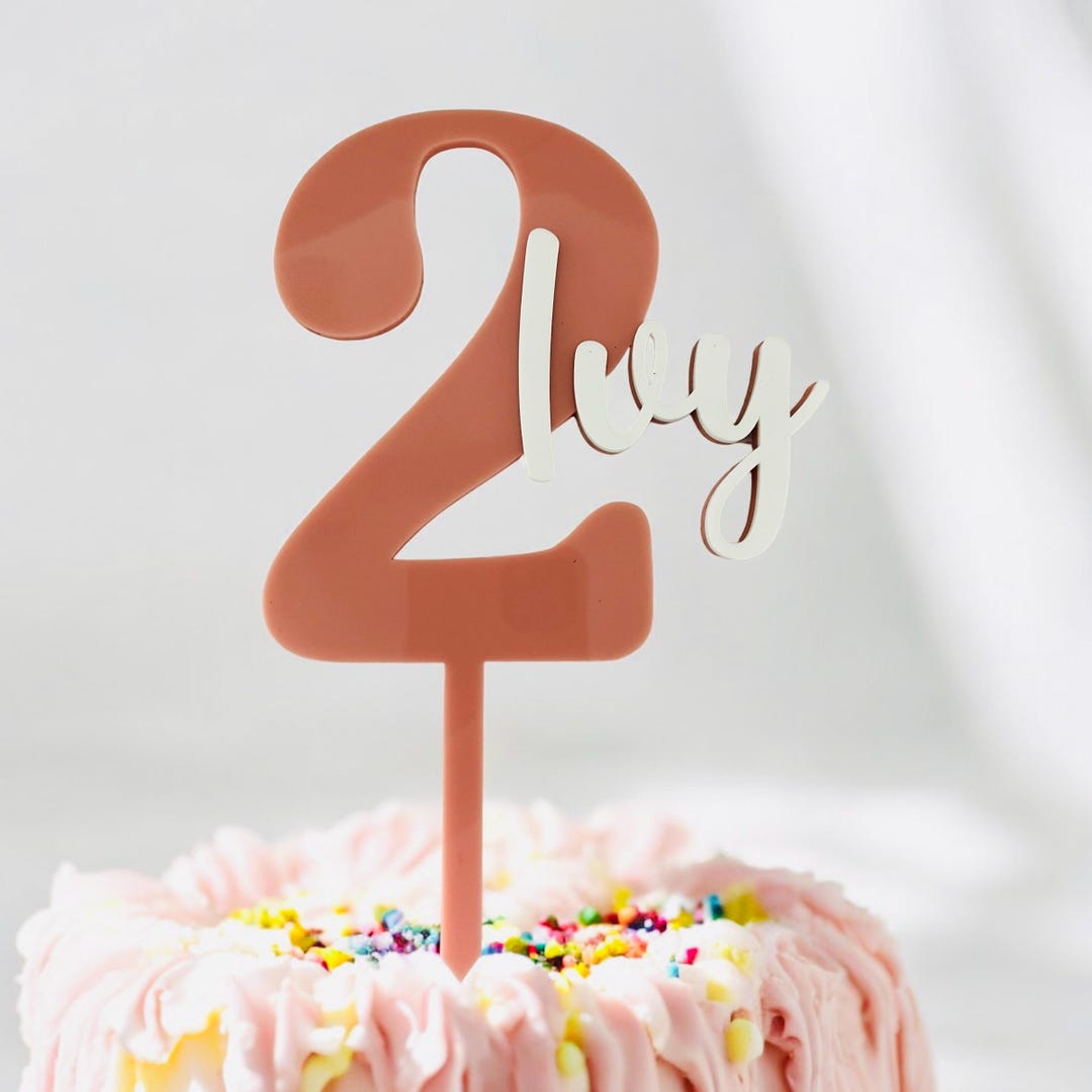 Two Cake Topper, 2nd Birthday Cake Topper, Second Birthday Cake, Girls ...