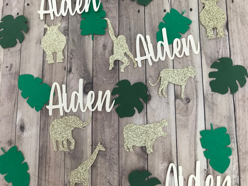 Jungle party confetti Jungle decorations Wild One birthday Jungle theme party Safari theme party Wild One decorations Safari confetti