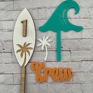 Personalized Surfboard Cake Topper: Surf Theme Party - Etsy