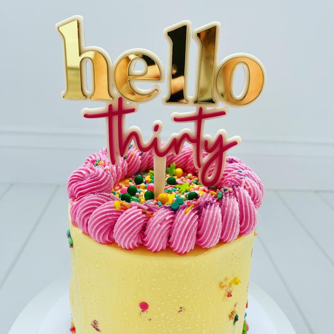 30 Cake Topper Hello 30 Cake Topper 3D Cake Topper Birthday - Etsy