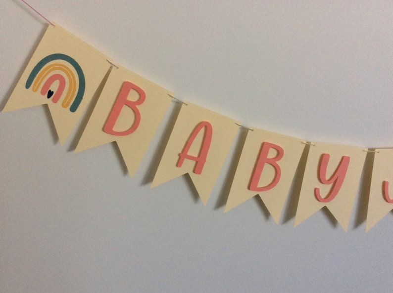 Unisex baby shower Baby shower garland Baby shower banner Baby shower decorations Rainbow banner Boho baby shower Rainbow baby shower