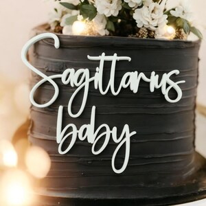 Zodiac cake charm, Acrylic cake plaque, Sagittarius season, Zodiac sign cake topper,
