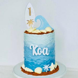 Surfboard cake topper, Surf theme party, Surfer cake topper, Teenage cake topper, Surfing birthday cake topper, Personalised surf topper