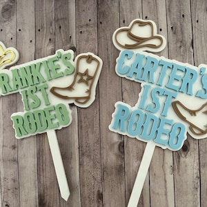 My First Rodeo Cake Topper, Personalised Cowboy Theme, Boys 1st Cake ...