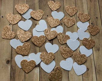 Metallic Engagement Table Confetti Silver Rings & Gold Hearts Party Decorations 