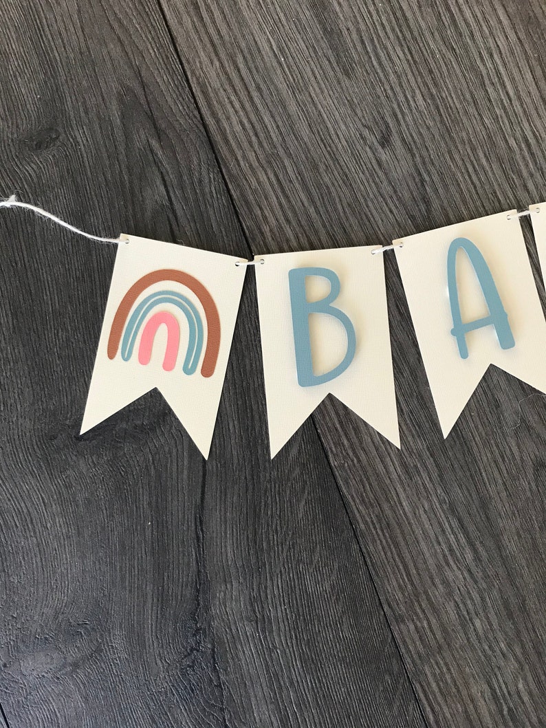 Unisex baby shower Baby shower garland Baby shower banner Baby shower decorations Rainbow banner Boho baby shower Rainbow baby shower