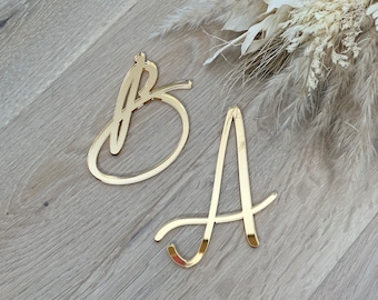 Acrylic Initial Wedding Cake Charm, Custom Cake Plaque