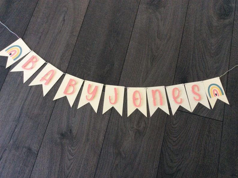 Unisex baby shower Baby shower garland Baby shower banner Baby shower decorations Rainbow banner Boho baby shower Rainbow baby shower